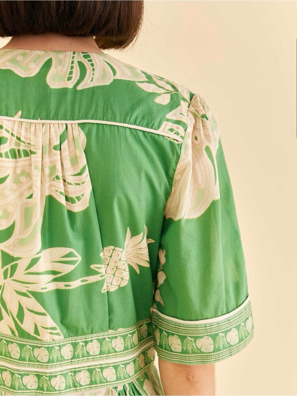 Green Lace Monsteras Jumpsuit - Picture 3 of 7